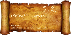 Török Korvin névjegykártya