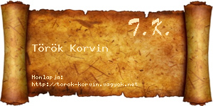 Török Korvin névjegykártya