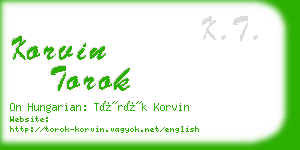 korvin torok business card